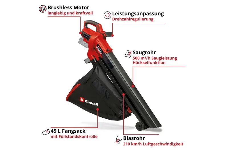 Akku-Laubsauger VENTURRO 18/210 Kit, (Set), inkl. 4,0 Ah PXC Akku und Ladegerät von Einhell, Schwarz – Produktbild 3 von 5