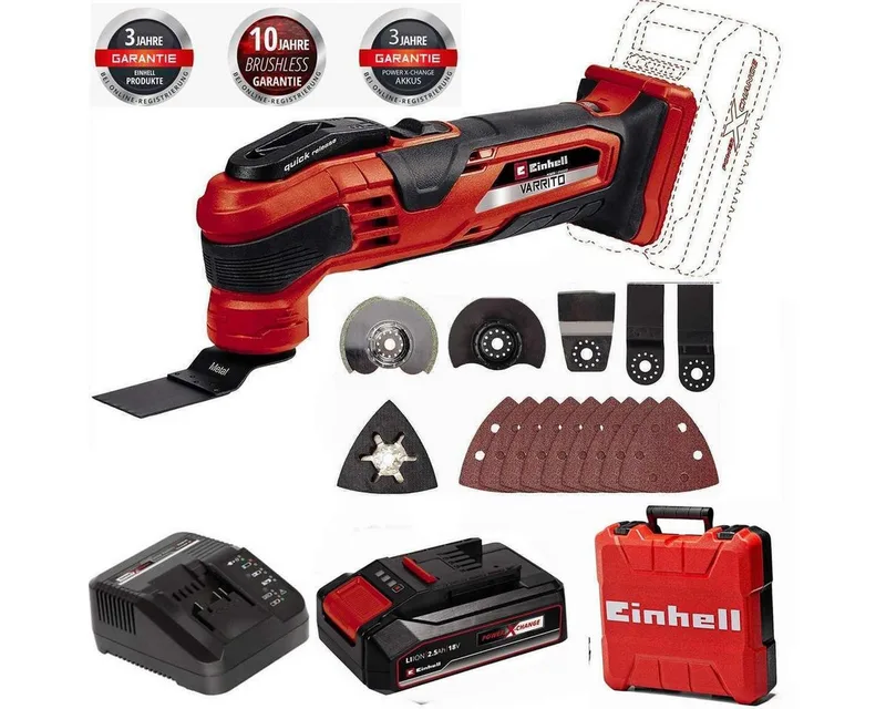 Akku-Multifunktionswerkzeug Multifunktionswerkzeug VARRITO 18V Akku 2.5 Ah, Ladegerä, Koffer by Einhell – product image 2 of 3