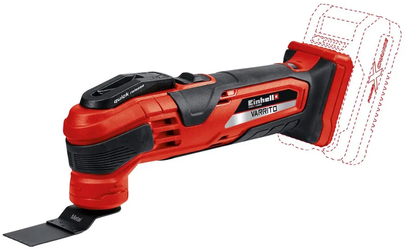 Akku-Multifunktionswerkzeug VARRITO, Power X-Change, ohne Akku und Ladegerät de Einhell, Rouge – image du produit 2 sur 5