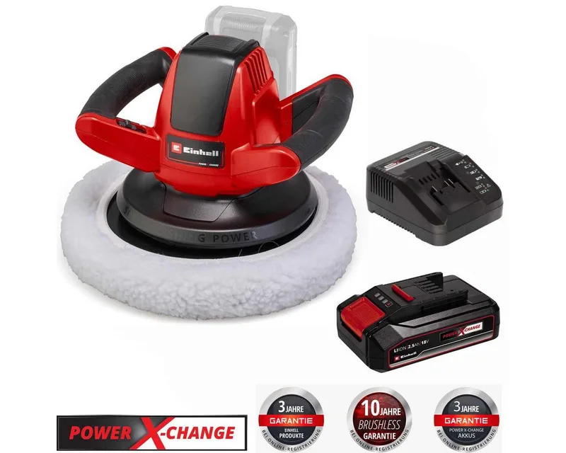 Akku-Poliermaschine 18V Autopoliermaschine CE-CB 18/254 Li + Akku 2.5 Ah + Ladegerät från Einhell – produktbild 4 av 4