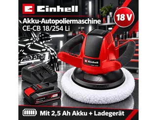 Akku-Poliermaschine 18V Autopoliermaschine CE-CB 18/254 Li + Akku 2.5 Ah + Ladegerät från Einhell – produktbild 2 av 4