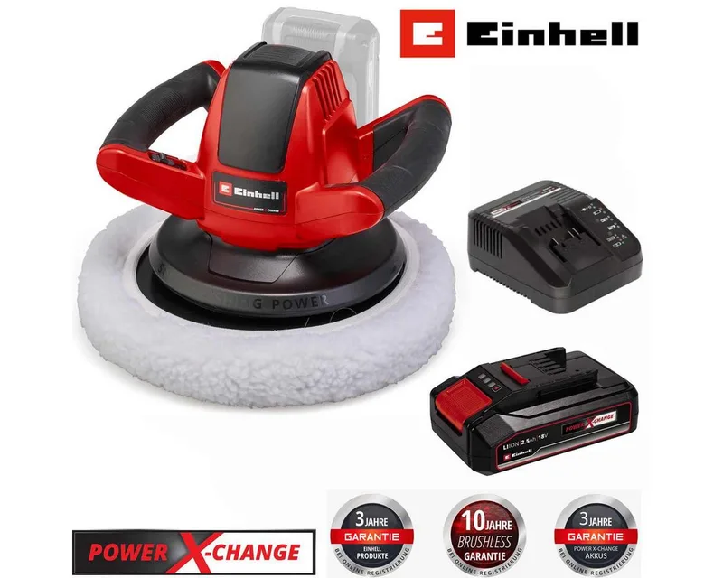 Akku-Poliermaschine 18V Autopoliermaschine CE-CB 18/254 Li + Akku 2.5 Ah + Ladegerät från Einhell – produktbild 3 av 4