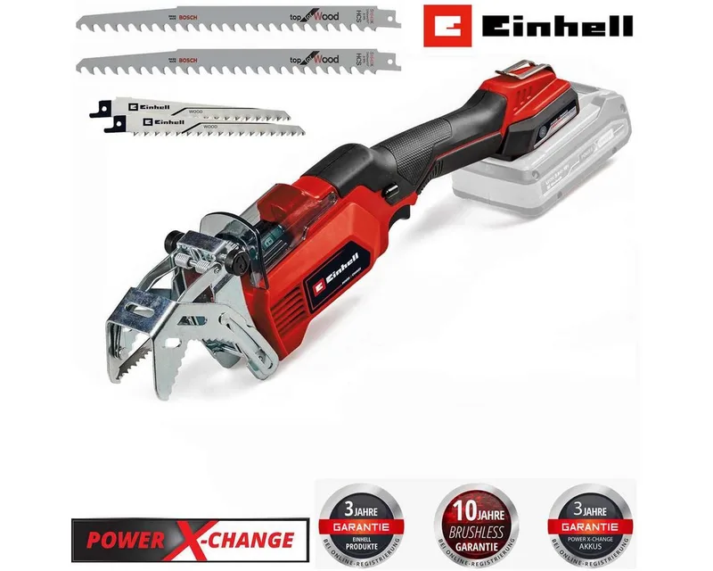Akku-Säbelsäge Akkuastsäge GE-GS 18/150 Li-Solo 18V inkl- 2 kwb + 2 Extra Sägeblätter von Einhell – Produktbild 2 von 3