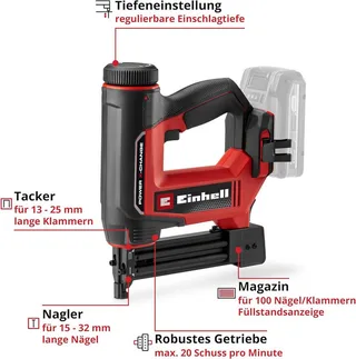 Akku-Tacker Akku-Nagler TE-CN 18/32 Li -18V,Tacker und Nagler (Solo) de Einhell – image du produit 2 sur 5