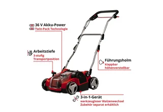 Akku-Vertikutierer / Lüfter Power X-Change GE-SC 36/35 Li - Solo, 35 cm Arbeitsbreite, ohne Akku und Ladegerät by Einhell – product image 3 of 5