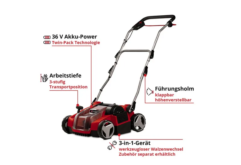 Akku-Vertikutierer / Lüfter Power X-Change GE-SC 36/35 Li - Solo, 35 cm Arbeitsbreite, ohne Akku und Ladegerät by Einhell – product image 3 of 5