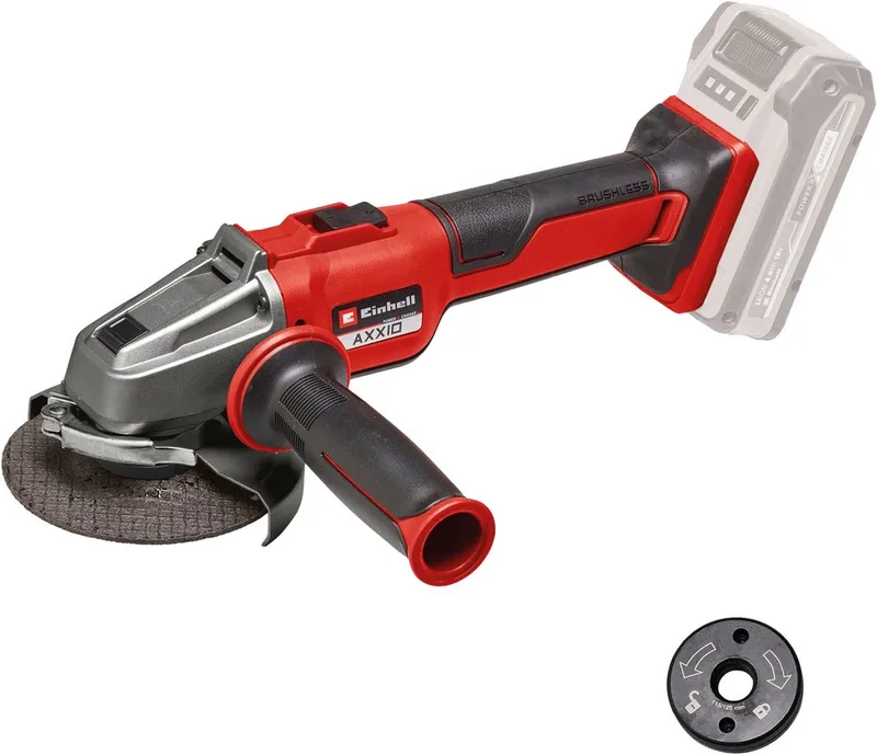 Akku-Winkelschleifer AXXIO 18/115 Q, (1 tlg), ohne Akku und Ladegerät de Einhell, Rouge, Noir – image du produit 1 sur 4