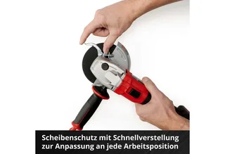 Akku-Winkelschleifer AXXIO 18/125, max. 8500 U/min, Power X-Change, 125 mm, ohne Akku & Ladegerät von Einhell, Rot, Schwarz – Produktbild 4 von 5