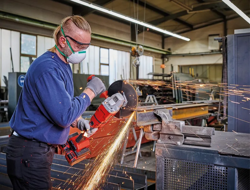 Akku-Winkelschleifer AXXIO 36/230 Q, Power X-Change, ohne Akku und Ladegerät von Einhell, Rot, Schwarz – Produktbild 4 von 5