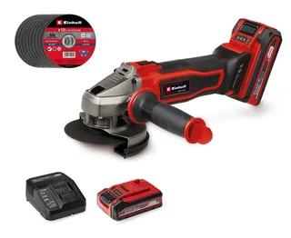 Akku-Winkelschleifer TE-AG 18/125-2 Li (1x4,0Ah), Inkl. Akku und Ladegerät fra Einhell, Rød, Sort – produktbillede 1 af 2