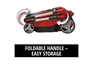 Akkurasenmäher EINHELL Power X-Change Akku-Rasenmäher GE-CM 36/37, 37 cm Schnittbreite, (2x Li-Ionen Plus Akku 4,0Ah) van Einhell, Rood – productafbeelding 4 van 5