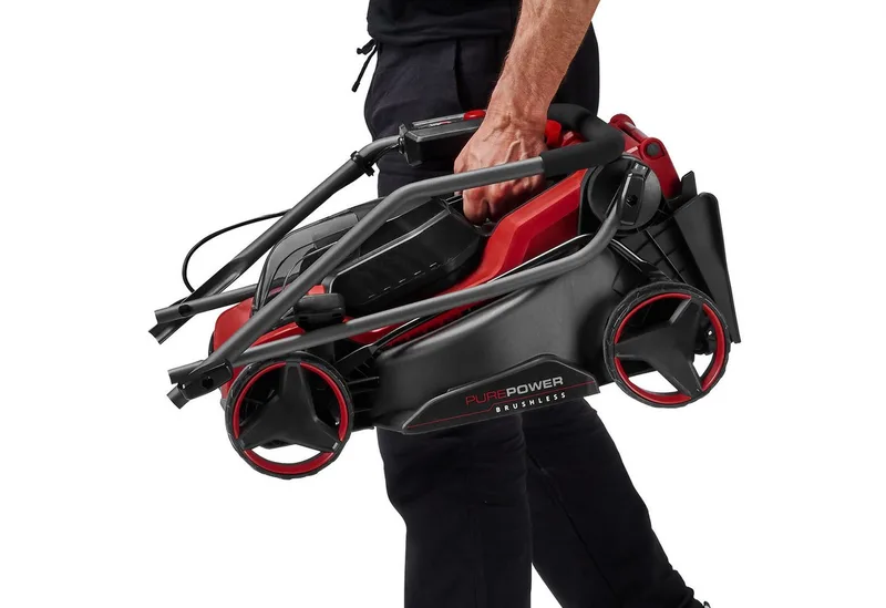 Akkurasenmäher GE-CM 18/32, 32 cm Schnittbreite, (Set, inkl. Akku-Rasentrimmer GC-CT 18/24), ohne Akku und Ladegerät de Einhell, Rouge, Noir – image du produit 3 sur 4