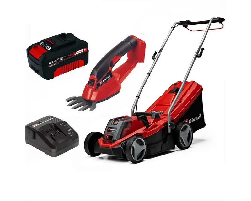 Akkurasenmäher Rasenmäher GE-CM 18/33 Li 18V Akku 4.0 Ah + Ladegerät + Grasschere by Einhell – product image