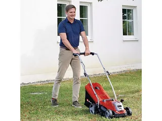 Akkurasenmäher Rasentrimmer Gartengeräte-Set GE-CM 18/33 Li, 33 cm Schnittbreite, Set aus Akku-Rasenmäher und Akku-Rasentrimmer de Einhell, Rouge – image du produit 3 sur 5
