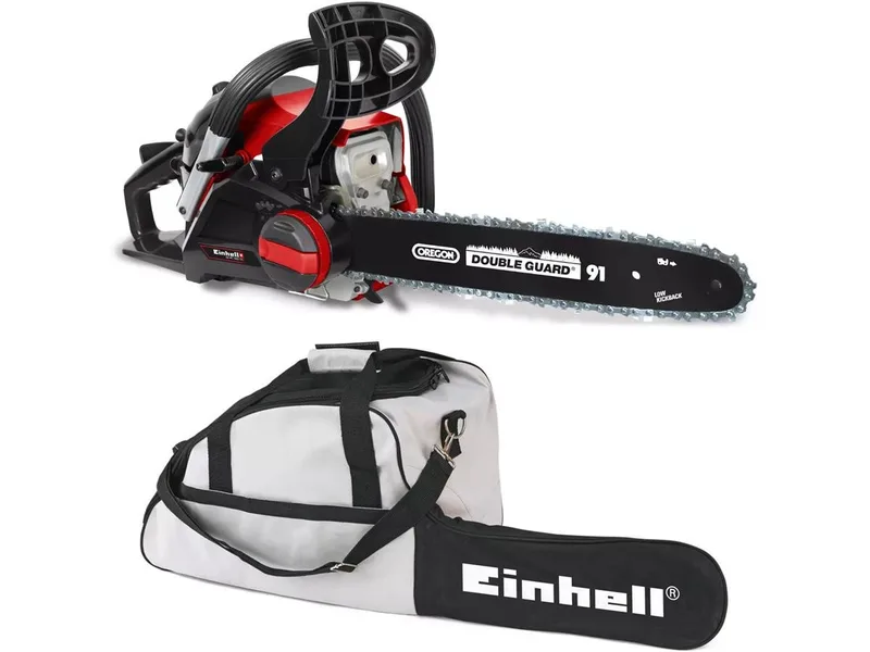 Benzin-Kettensäge C-PC 1435 I TC Set, 35 cm Schwertlänge, Inkl. OREGON-Qualitätsschwert und –Kette, Schwertschutz von Einhell, Rot, Schwarz – Produktbild 1 von 5