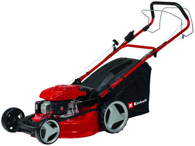 Benzine Grasmaaier GC-PM 51/3 S HW-E - 170 cm³ - 2,7 kW - 4-takt - Maaibreedte: 51 cm - Aanbevolen gazonoppervlakte: tot 1800 m² - 70 L opvangbak - Maaihoogte: 30-80 mm - Elektrische starter van Einhell – productafbeelding