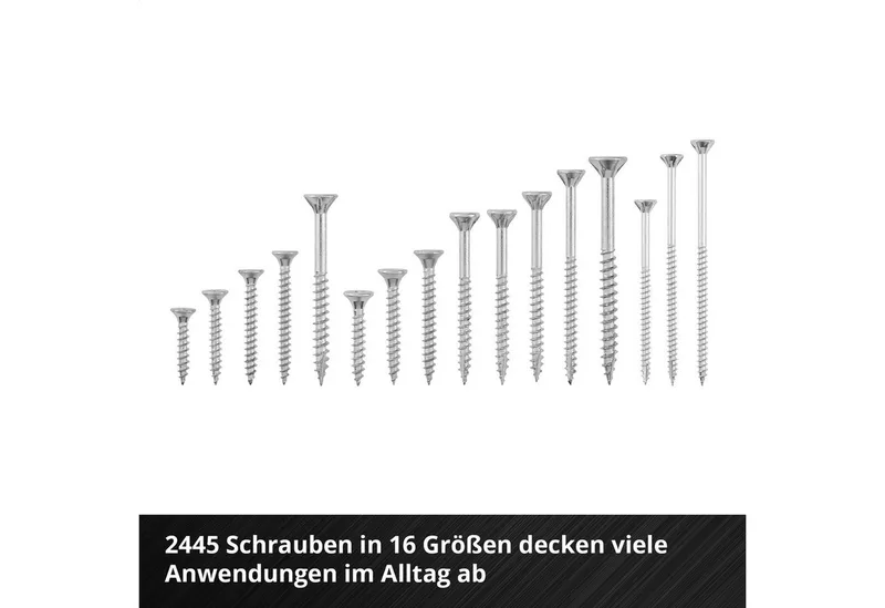 Bit-Set, 2445-St., E-CASE Schraubenset 2445-tlg. (2.445 Schrauben, 10 Torsion-Bits, T-Ant by Einhell – product image 4 of 5
