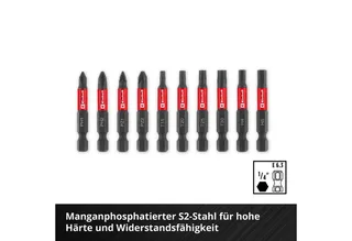 Bit-Set Original Einhell Impact-Bit-Set 10-tlg. (50-mm-Bits PH/PZ/T/H, S2-Stah, 10-St., Original Einhell Impact-Bit-Set 10-tlg. (50-mm-Bits PH/PZ/T/H, S2-Stah de Einhell – image du produit 4 sur 5