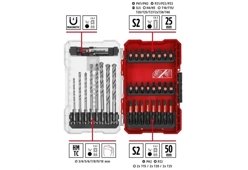 Bit-Set Original Einhell M-CASE 33-tlg. schlagfestes Bit- und Steinbohrer-Set, 33-St., M-CASE 33-tlg. schlagfestes Bit- und Steinbohrer-Set van Einhell – productafbeelding 3 van 5