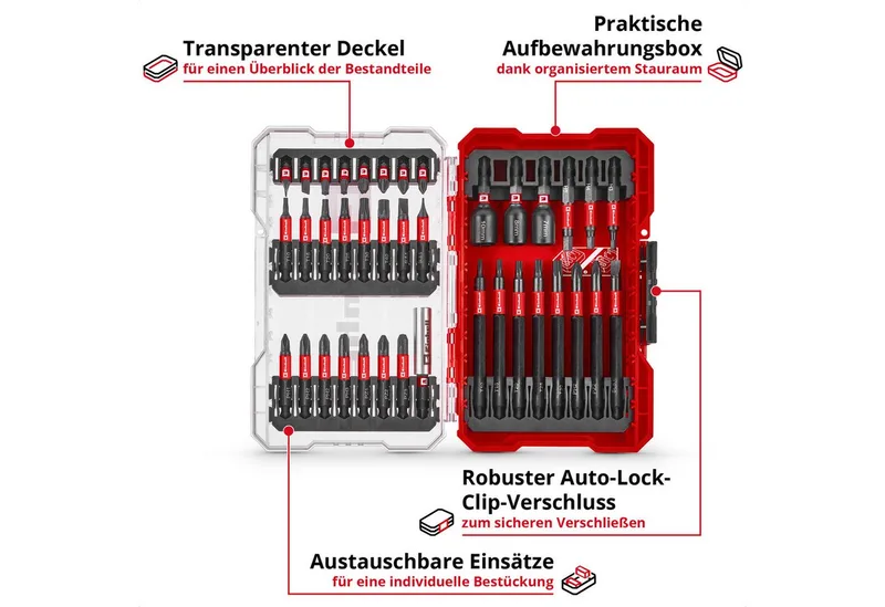 Bit-Set Original Einhell M-CASE 38-tlg. Impact-Bit-Set (25-mm-Bits, 50-mm-Bits, 38-St., M-CASE 38-tlg. Impact-Bit-Set inkl. Aufbewahrungsbox de Einhell – image du produit 3 sur 4