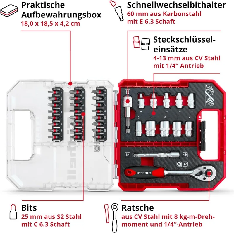 Bitset - 37-delig - L-CASE by Einhell – product image 3 of 4