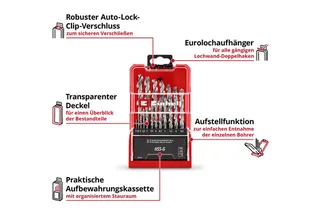 Bohrer- und Bit-Set Original Einhell 19-tlg. HSS-G Metallbohrer-Set (HSS 4241 Stahl, hochg, (19x HSS-G Metallbohrer (1 / 1,5 / 2 / 2,5 / 3 / 3,5 / 4 / 4,5 / 5 / 5,5 / 6 / 6,5 / 7 / 7,5 / 8 / 8,5 / 9 / 9,5 / 10 mm), 1x Aufbewahrungskassette (15,0 x 8,7 x 3,5 cm), 19-tlg), Original Einhell 19 de Einhell, Argent – image du produit 3 sur 5