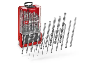 Bohrer- und Bit-Set Original Einhell 19-tlg. HSS-G Metallbohrer-Set (HSS 4241 Stahl, hochg, (19x HSS-G Metallbohrer (1 / 1,5 / 2 / 2,5 / 3 / 3,5 / 4 / 4,5 / 5 / 5,5 / 6 / 6,5 / 7 / 7,5 / 8 / 8,5 / 9 / 9,5 / 10 mm), 1x Aufbewahrungskassette (15,0 x 8,7 x 3,5 cm), 19-tlg), Original Einhell 19 de Einhell, Argent – image du produit 1 sur 5