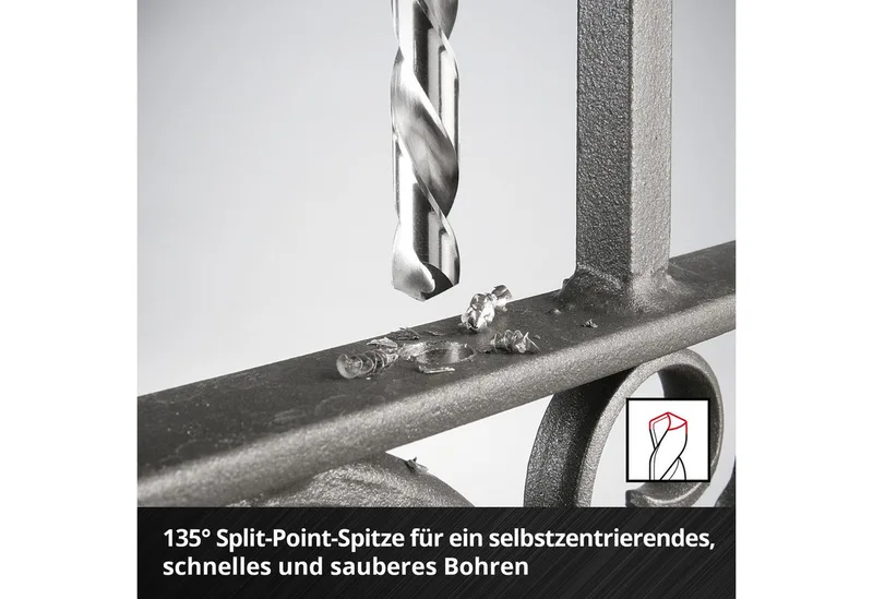 Bohrer- und Bit-Set Original Einhell 19-tlg. HSS-G Metallbohrer-Set (HSS 4241 Stahl, hochg, (19x HSS-G Metallbohrer (1 / 1,5 / 2 / 2,5 / 3 / 3,5 / 4 / 4,5 / 5 / 5,5 / 6 / 6,5 / 7 / 7,5 / 8 / 8,5 / 9 / 9,5 / 10 mm), 1x Aufbewahrungskassette (15,0 x 8,7 x 3,5 cm), 19-tlg), Original Einhell 19 de Einhell, Argent – image du produit 4 sur 5