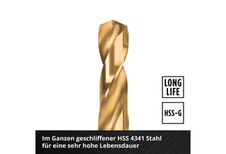Bohrer- und Bit-Set Original Einhell 19-tlg. HSS-G Titan Metallbohrer-Set (im Ganzen gesch, (19x HSS-G Titan Metallbohrer (1 / 1,5 / 2 / 2,5 / 3 / 3,5 / 4 / 4,5 / 5 / 5,5 / 6 / 6,5 / 7 / 7,5 / 8 / 8,5 / 9 / 9,5 / 10 mm), 1x Aufbewahrungskassette (15,0 x 8,7 x 3,5 cm), 19-tlg), Original Einhe von Einhell – Produktbild 5 von 5