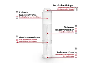 Bohrer- und Bit-Set Original Einhell 7-tlg. SDS Plus Hammerbohrer-Set, 160 mm (aus 40Cr We, (7x SDS Plus Hammerbohrer (2x 6 / 2x 8 / 10 / 12 / 14 mm), 1x Kunststoffröhre (16 x Ø 4,6 cm), 7-tlg), Original Einhell 7-tlg. SDS Plus Hammerbohrer-Set, 160 mm (aus 40Cr We de Einhell, Gris – image du produit 3 sur 5