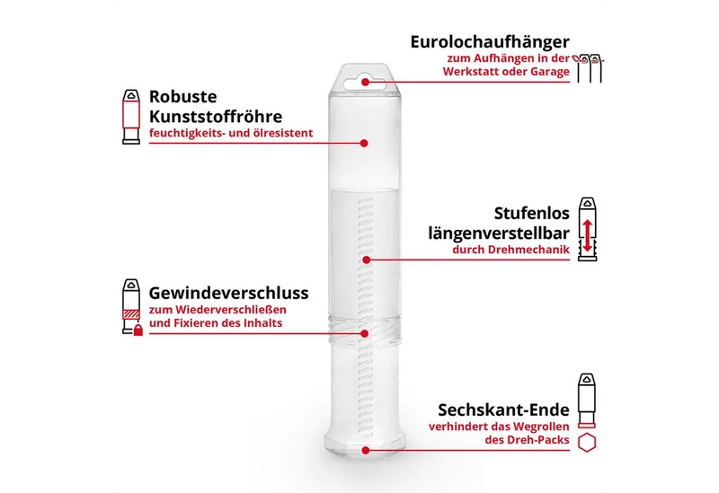Bohrer- und Bit-Set Original Einhell 7-tlg. SDS Plus Hammerbohrer-Set, 160 mm (aus 40Cr We, (7x SDS Plus Hammerbohrer (2x 6 / 2x 8 / 10 / 12 / 14 mm), 1x Kunststoffröhre (16 x Ø 4,6 cm), 7-tlg), Original Einhell 7-tlg. SDS Plus Hammerbohrer-Set, 160 mm (aus 40Cr We de Einhell, Gris – image du produit 3 sur 5