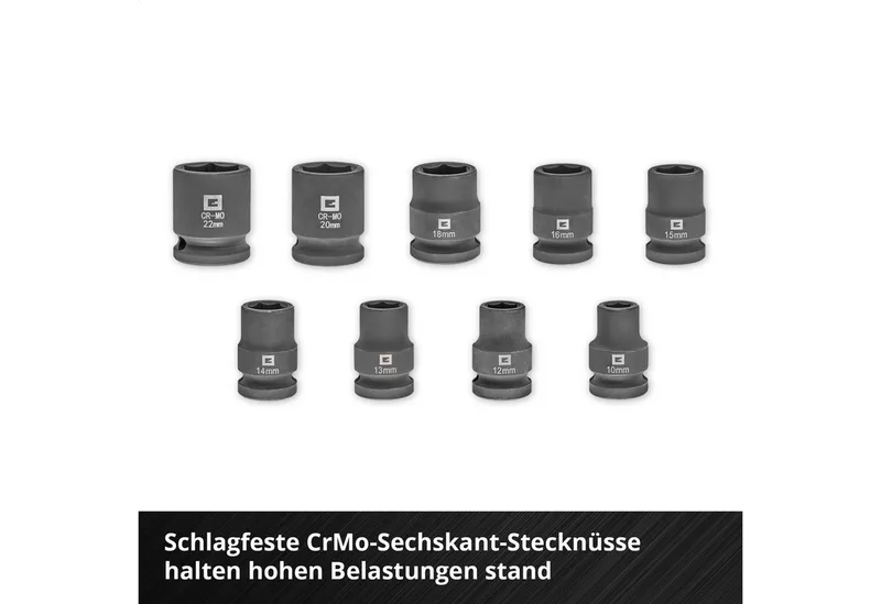 Bohrer- und Bit-Set Original Einhell Impact Stecknuss-Set 32-tlg. (18x 30-mm-Kraftbits, 9x, (18x 30-mm-Kraftbits (Torx, Hex, Vielzahn, 10 mm Sechskant), 9x 40-mm-Stecknüsse (10 / 11 / 12 / 13 / 14 / 15 / 17 / 19 / 22 mm, CrMo-Stahl), 3x 80-mm-Stecknüsse (17 / 19 / 21 mm, CrMo-Stahl), 1x Kuns by Einhell, Black – product image 5 of 5