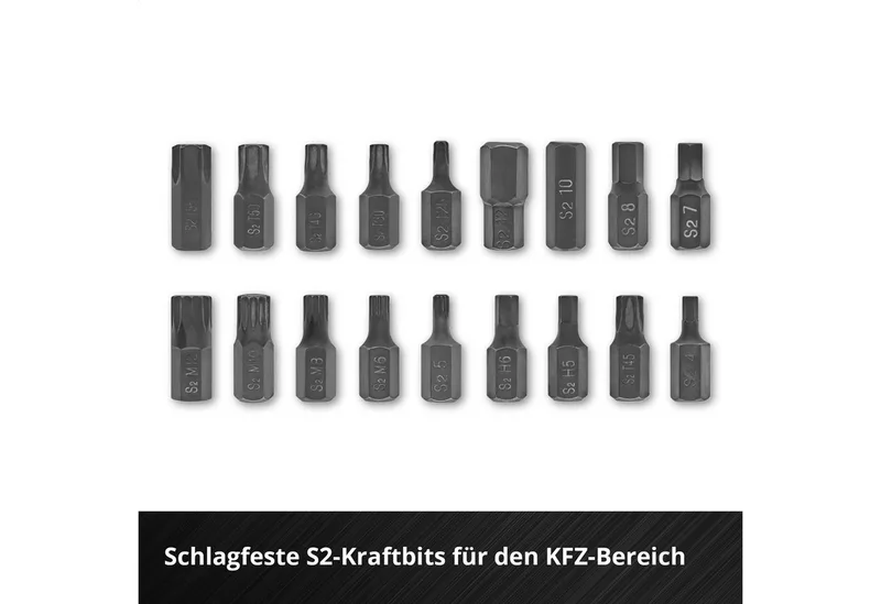 Bohrer- und Bit-Set Original Einhell Impact Stecknuss-Set 32-tlg. (18x 30-mm-Kraftbits, 9x, (18x 30-mm-Kraftbits (Torx, Hex, Vielzahn, 10 mm Sechskant), 9x 40-mm-Stecknüsse (10 / 11 / 12 / 13 / 14 / 15 / 17 / 19 / 22 mm, CrMo-Stahl), 3x 80-mm-Stecknüsse (17 / 19 / 21 mm, CrMo-Stahl), 1x Kuns by Einhell, Black – product image 4 of 5