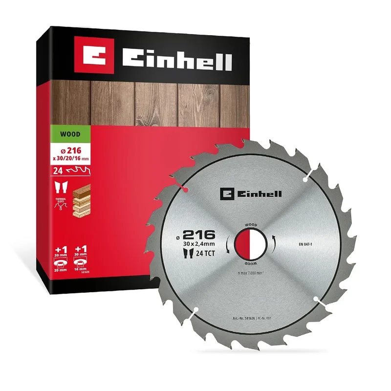 cirkelzaagblad, hout, Ø 216 x 30 mm, 24 tanden von Einhell – Produktbild