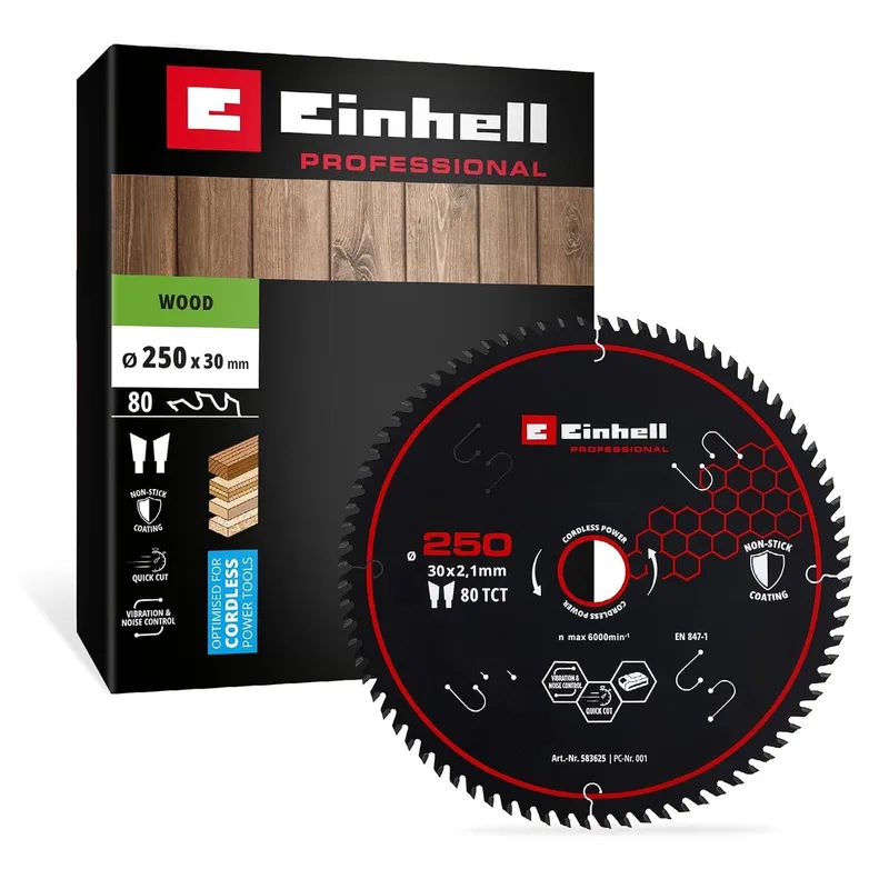 cirkelzaagblad, hout, Ø 250 x 30 mm, 80 tanden von Einhell – Produktbild