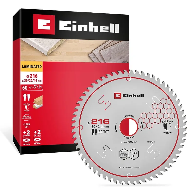 cirkelzaagblad, laminaat, Ø 216 x 30 mm, 60 tanden de Einhell – image du produit