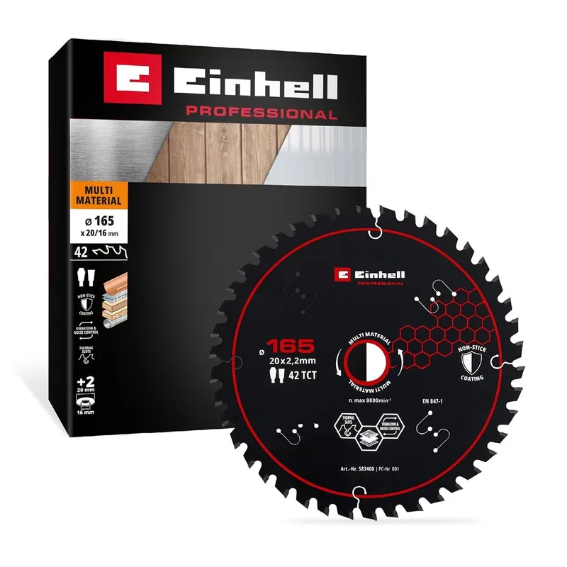 cirkelzaagblad, multi-materiaal, Ø 165 x 20 mm, 42 tanden von Einhell – Produktbild