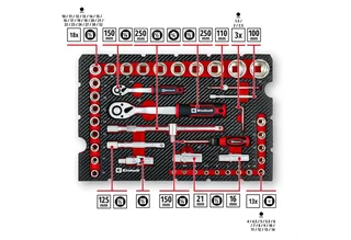 E-Case 92-delige gereedschapskoffer (werkplaatsuitrusting, autosleutels, bitaccessoires, doppen, omkeerbare ratels, systeemkoffer) by Einhell, Red – product image 3 of 5