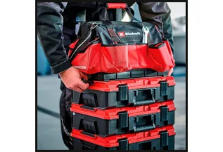 Werkzeugbox Systemkoffer E-Case Tasche, zur Aufbewahrung/Transport von Maschinen & Werkzeug von Einhell, Rot – Produktbild 5 von 5