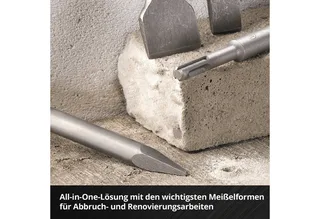 Einhell 4-delige SDS Plus beitelset, 250 mm (met puntbeitel, 20 mm platte beitel, 40 mm spadebeitel, 50 mm tegelbeitel, gemaakt van duurzaam 40Cr-staal voor sloop- en renovatiewerkzaamheden) de Einhell – image du produit 4 sur 5