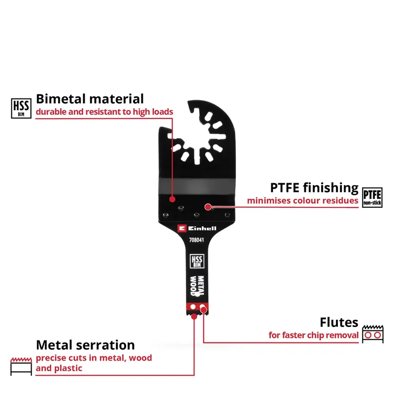 Einhell 708041 Tauchsägeblatt BIM Met, 10mm Multitool toebehorenset Bimetaal 10 mm 1 stuk(s) by Einhell – product image 2 of 2