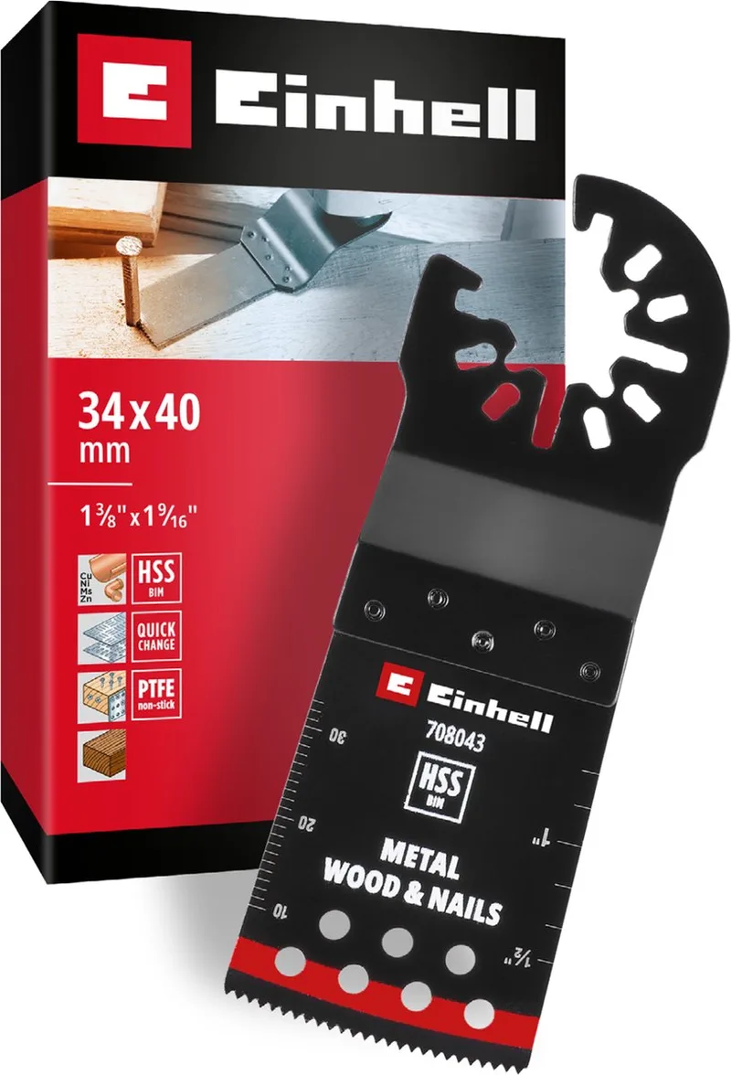 Einhell 708043 Tauchsägeblatt BIM Met, 34mm Multitool toebehorenset Bimetaal 34 mm 1 stuk(s) de Einhell – image du produit