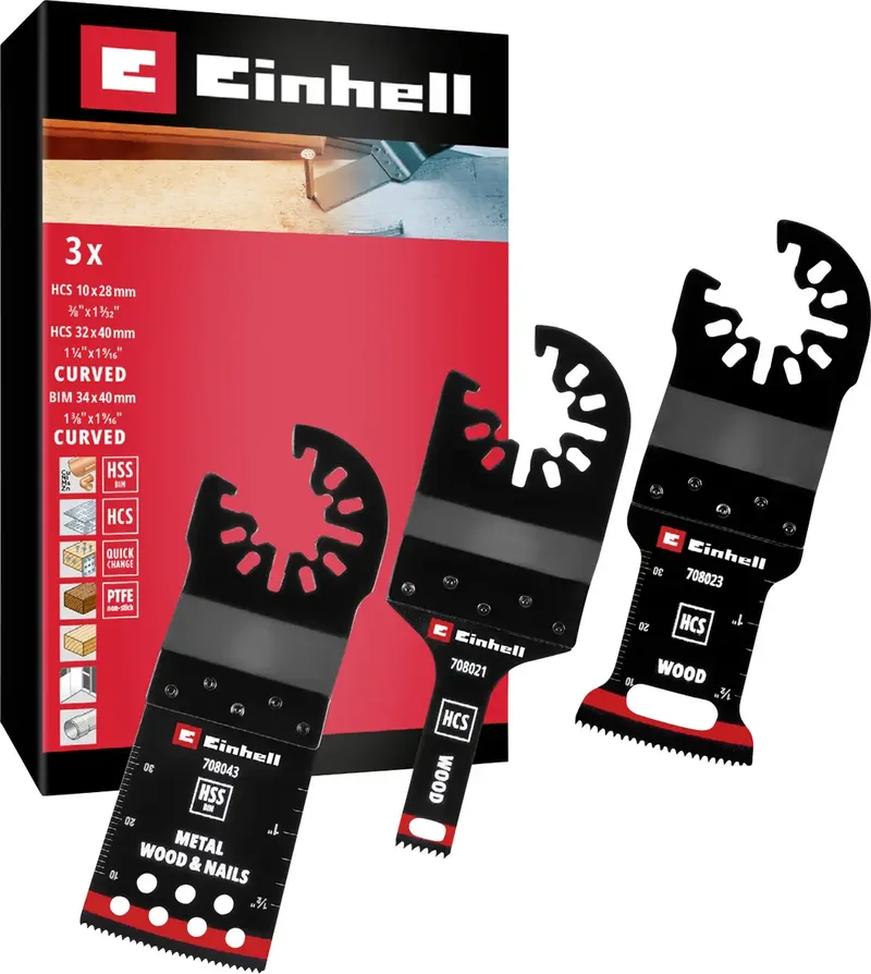 Einhell 708103 Multit.-Set Holz/Metal 3tlg SB Multitool toebehorenset HCS, BiM 1 stuk(s) by Einhell – product image 1 of 2