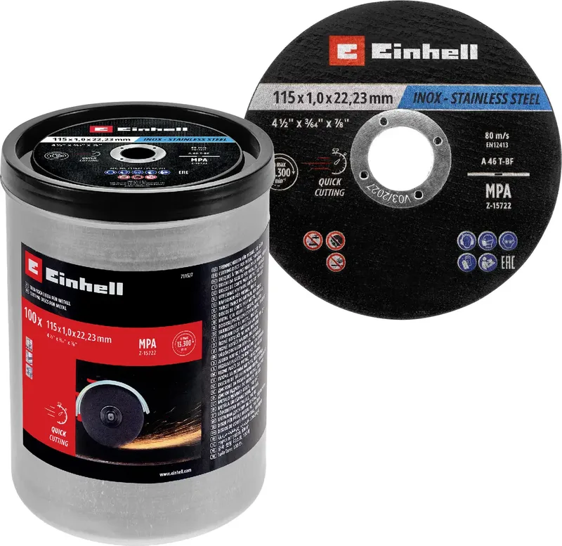 Einhell 711527 711527 Skæreskiver-sæt 115 mm 22.23 mm 100 stk von Einhell – Produktbild