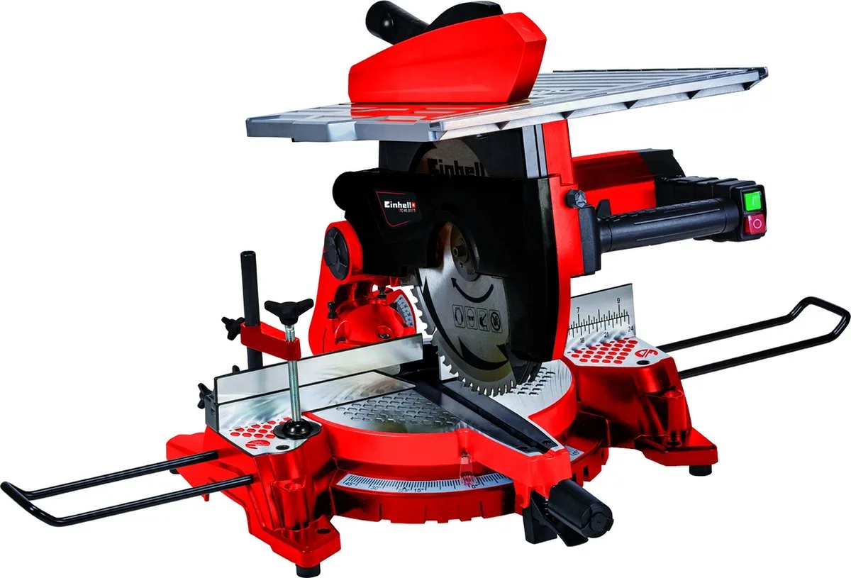 Elektrische Afkort-Verstekzaag met boventafel TC-MS 3017 T - 1600 W - Ø305 mm - Maximale zaagbreedte: 170 mm - Zwenkbare zaagkop: 45° - Incl. 40 tands zaagblad de Einhell – image du produit