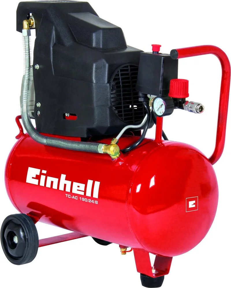 Elektrische Compressor TC-AC 190/24/8 - 1500 W - 8 bar - 24 L tank - Aanzuigcapaciteit: 165 l/min - Oliegesmeerd von Einhell, Rot – Produktbild