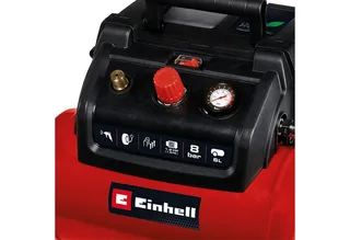 Elektrische Compressor TC-AC 190/6/8 - 1200 W - 8 bar - 6 L tank - Aanzuigcapaciteit: 190 l/min - Olievrij by Einhell, Red – product image 4 of 5