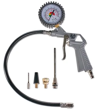 Elektrische Compressor TC-AC 190 OF Set 1100 W - 8 bar - Aanzuigcapaciteit: 190 l/min - Olievrij - Incl. blaaspistool, bandenspanningsmeter en 3-delige adapterset by Einhell, Black – product image 2 of 4