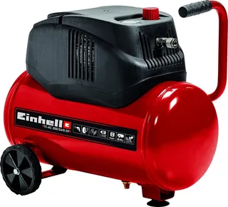 Elektrische Compressor TC-AC 200/24/8 OF - 1200 W - 8 bar - 24 L tank - Aanzuigcapaciteit: 180 l/min - Olievrij von Einhell, Rot – Produktbild 1 von 3
