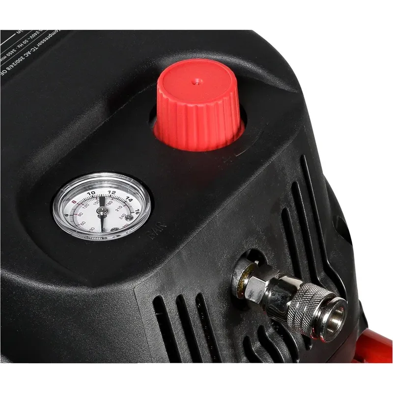 Elektrische Compressor TC-AC 200/24/8 OF - 1200 W - 8 bar - 24 L tank - Aanzuigcapaciteit: 180 l/min - Olievrij von Einhell, Rot – Produktbild 3 von 3
